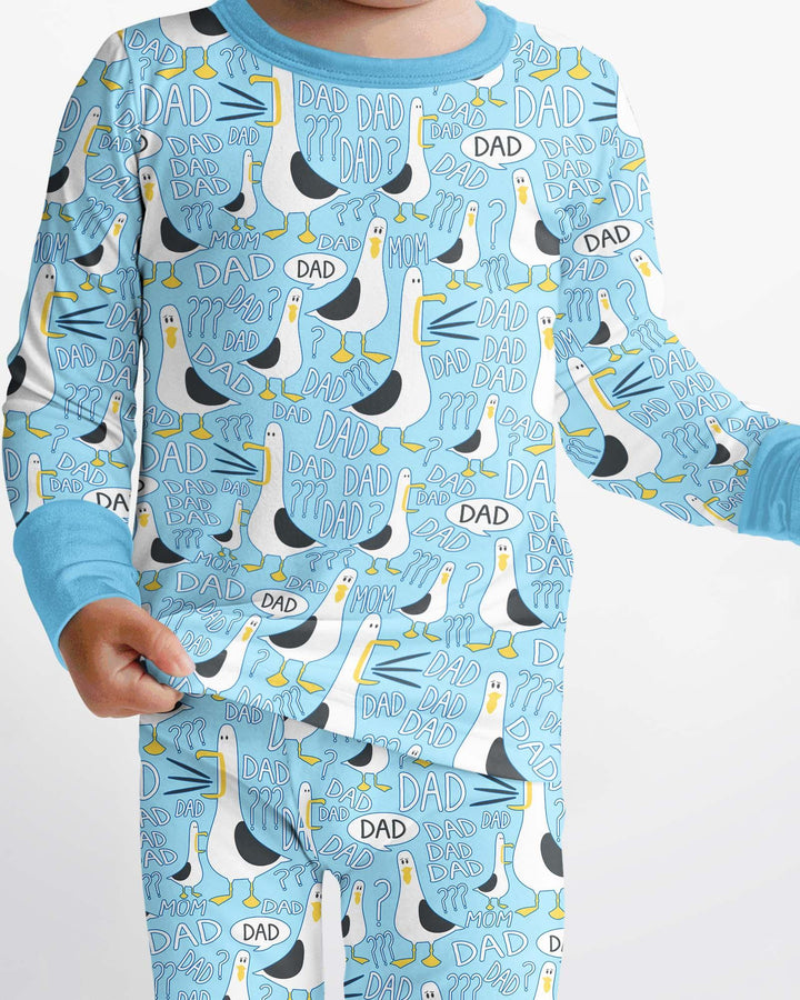Funny Seagull DAD Bamboo Two Piece Long Sleeve Pajama Set
