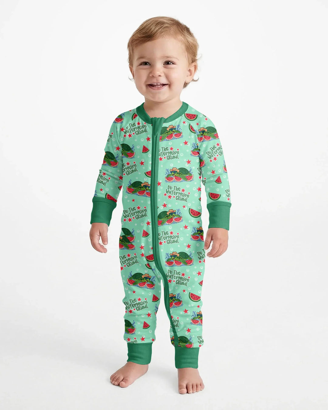 Watermelon Turtle Family Matching Bamboo Convertible Zippy