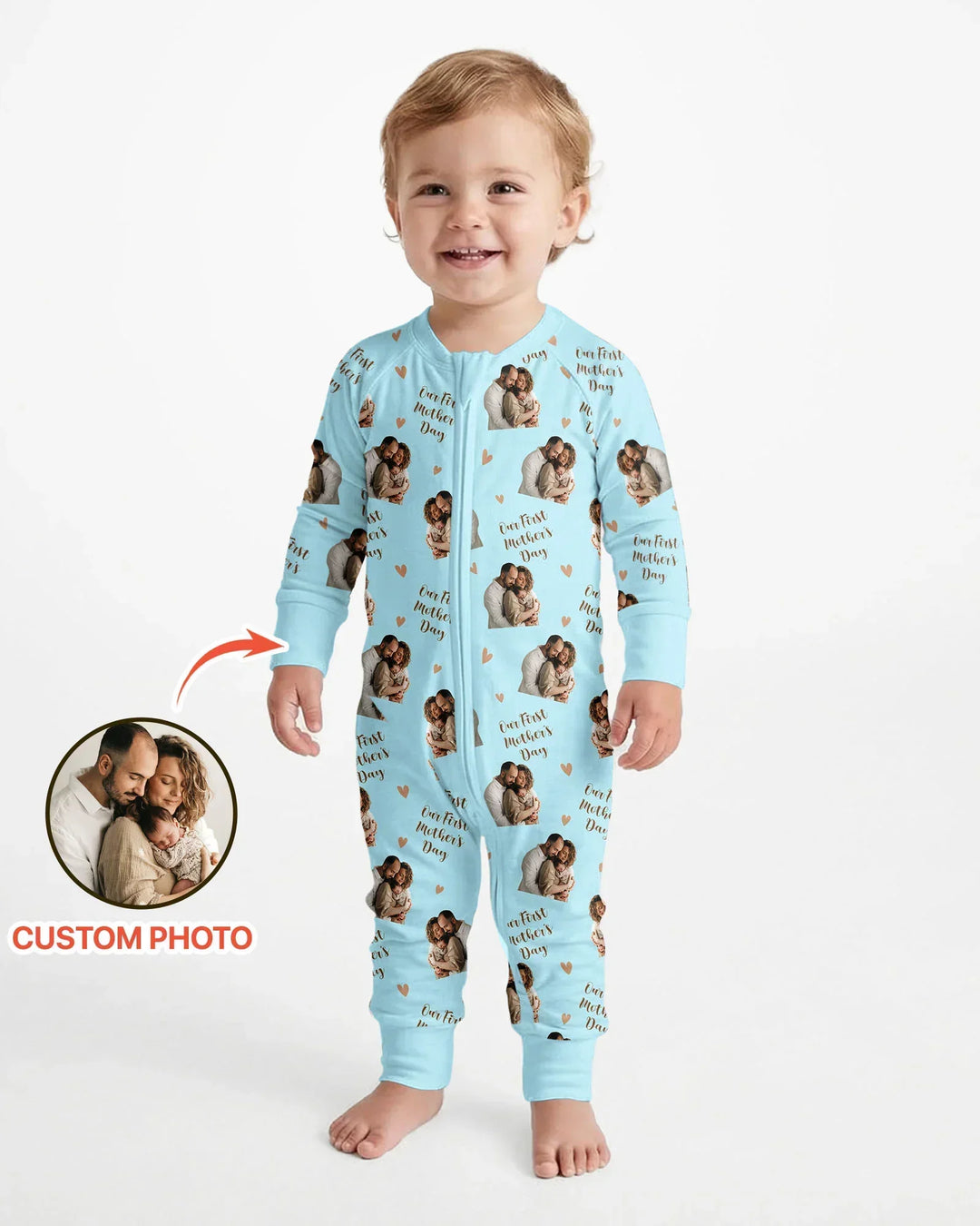Custom Photo Our First as Parents Bamboo Convertible Zippy