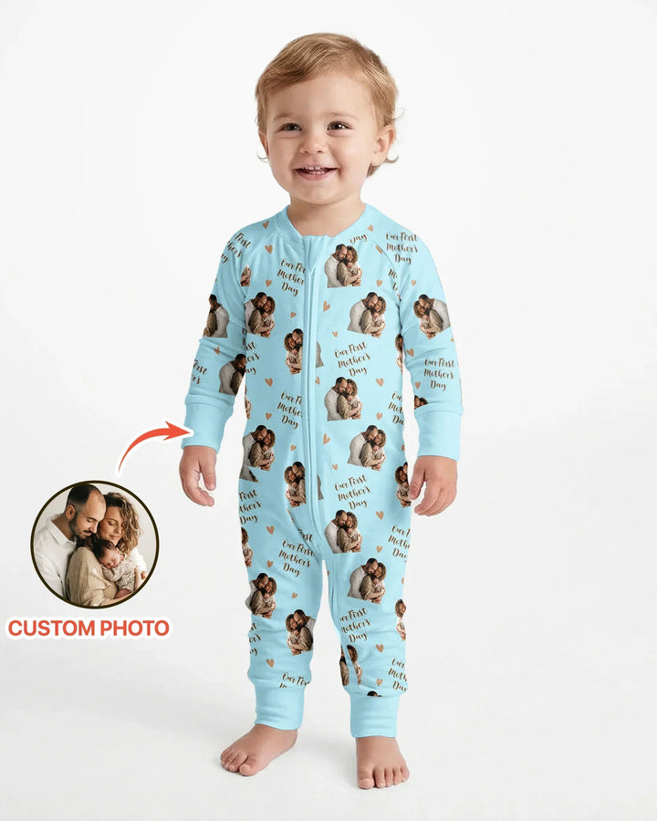 Custom Photo Our First as Parents Bamboo Convertible Zippy