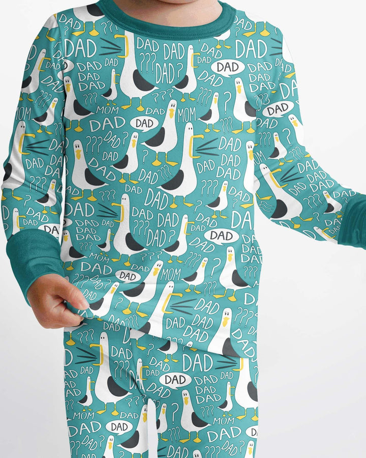 Funny Seagull DAD Bamboo Two Piece Long Sleeve Pajama Set
