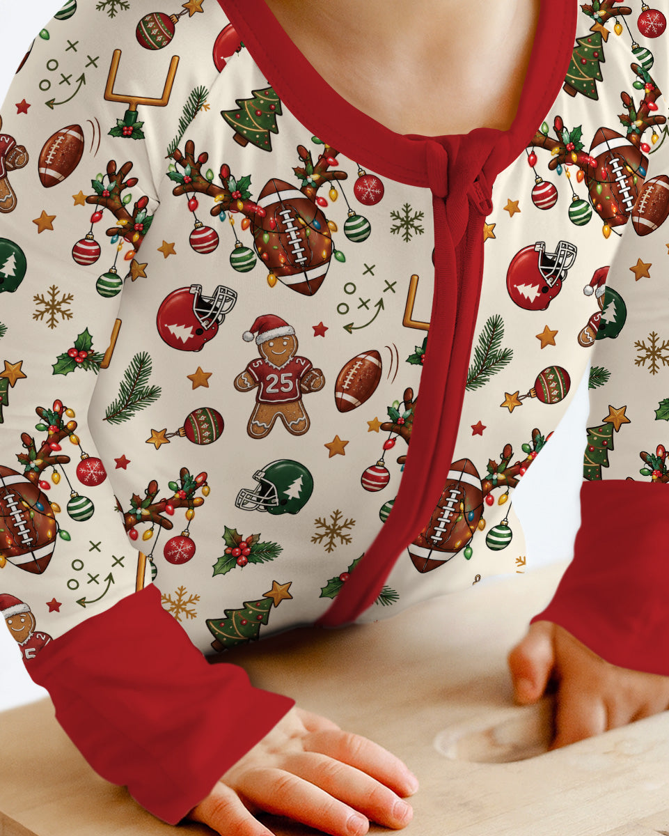 Football Christmas Merry Kickmas Bamboo Convertible Zippy
