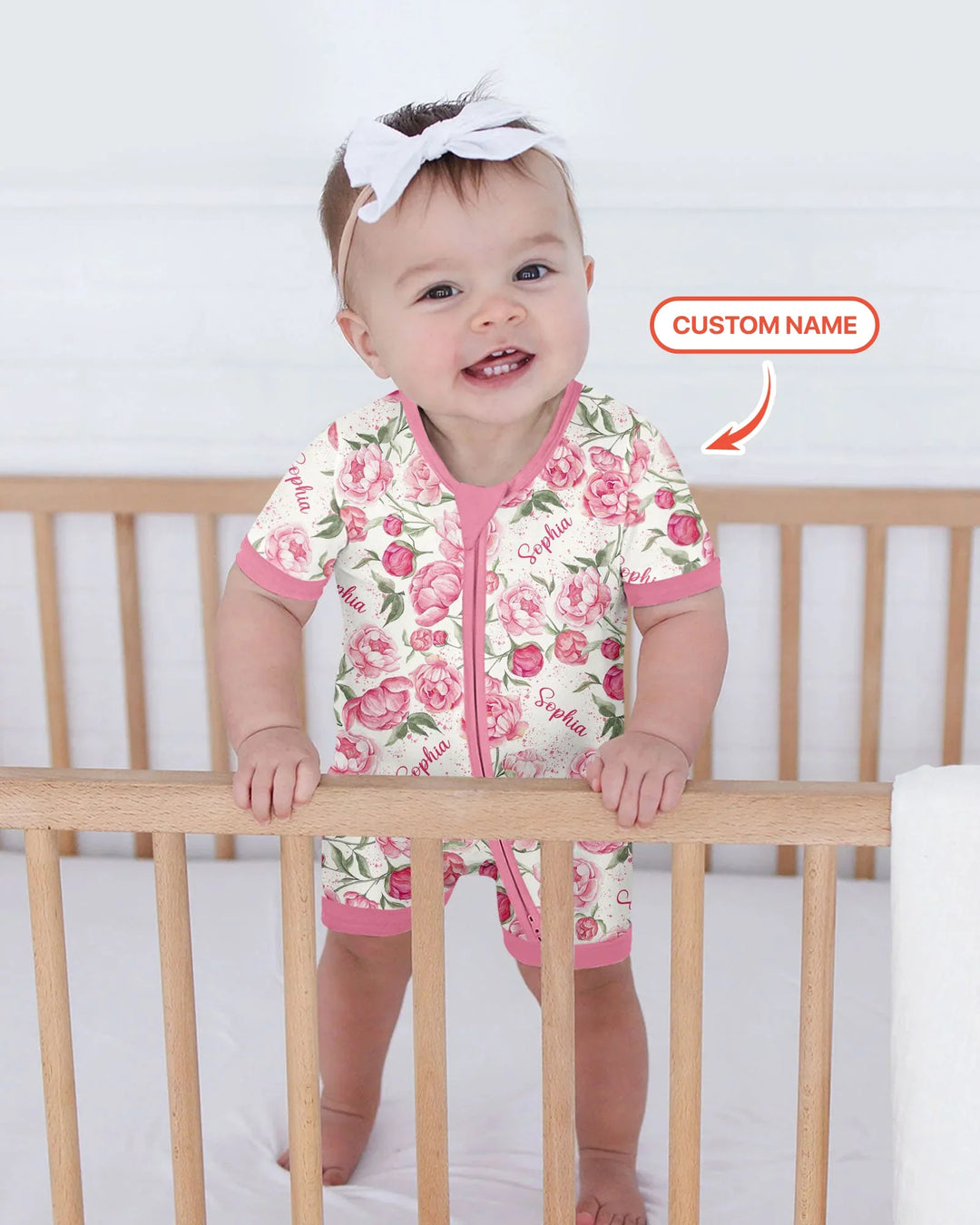 Custom Name Birth Month Flowers Bamboo Shorty Zippy