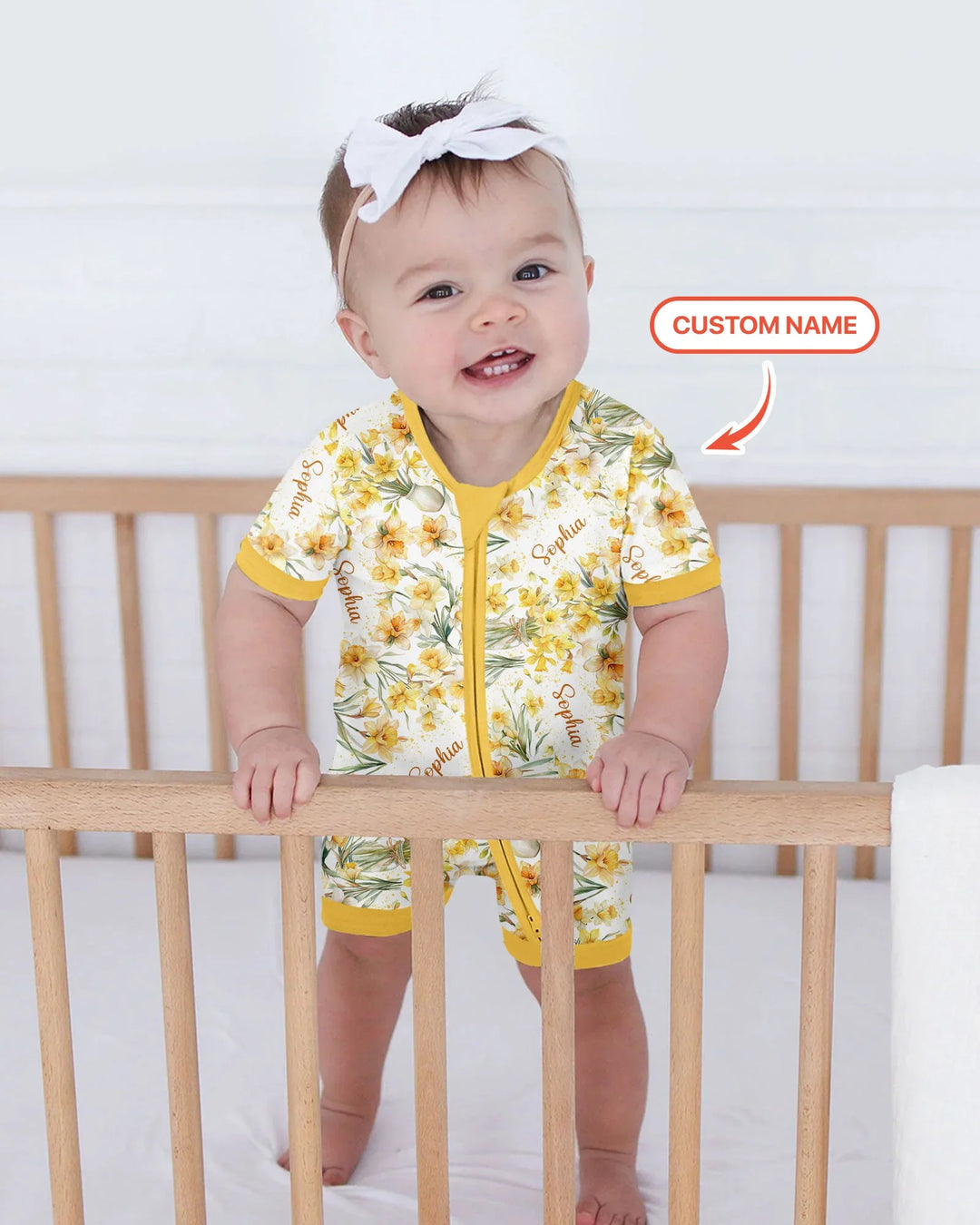 Custom Name Birth Month Flowers Bamboo Shorty Zippy