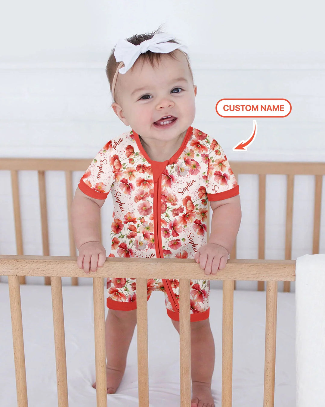 Custom Name Birth Month Flowers Bamboo Shorty Zippy