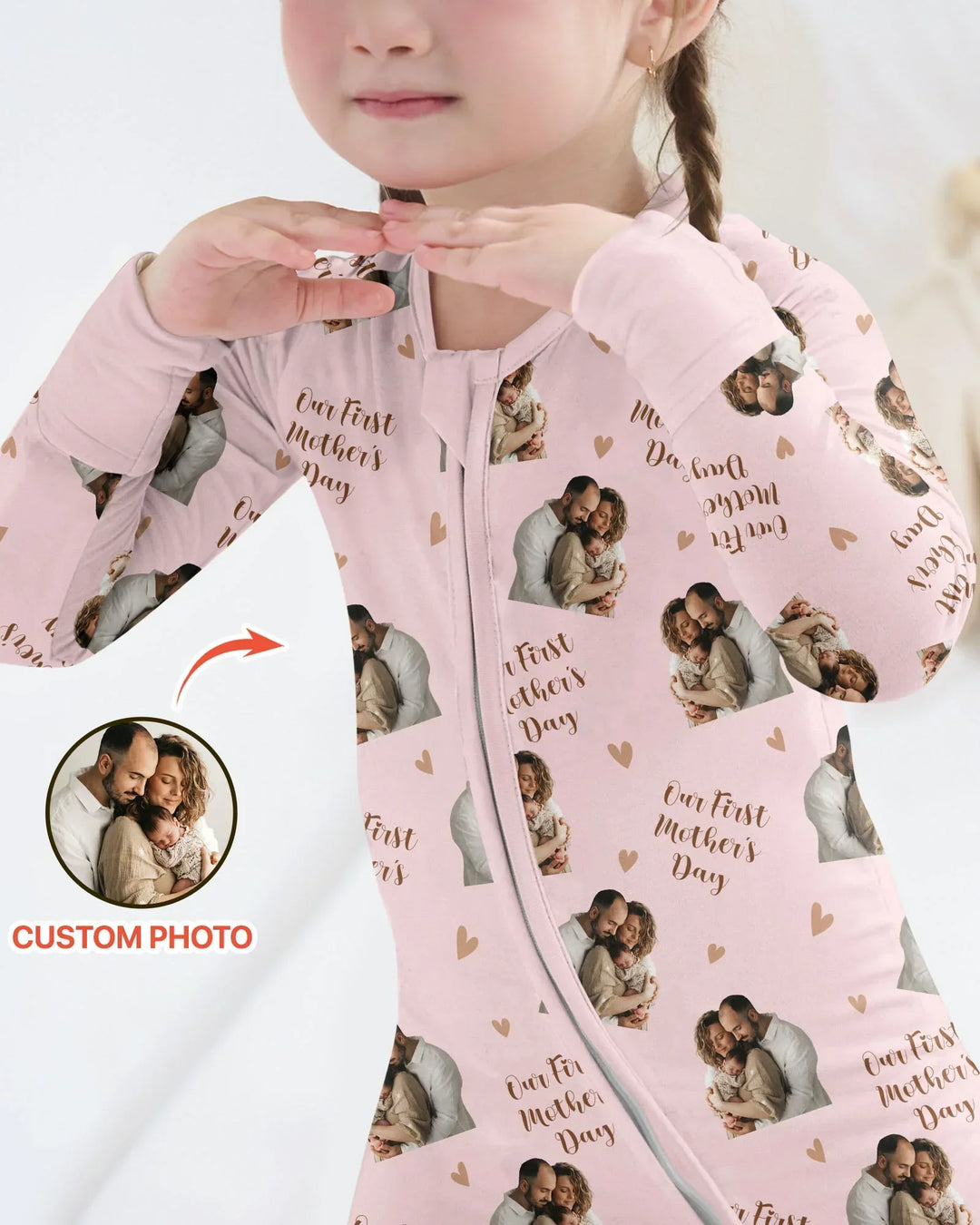 Custom Photo Our First as Parents Bamboo Convertible Zippy