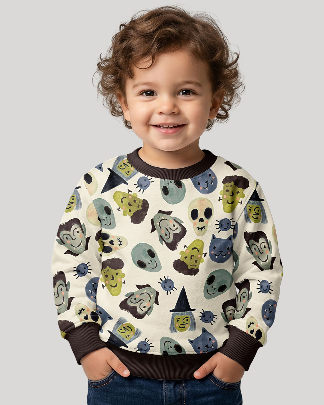 Halloween Face Bamboo Crewneck Sweatshirt