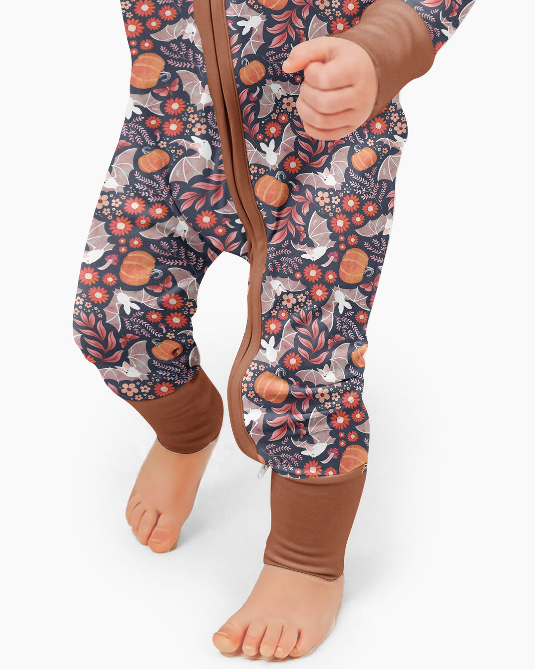 Bat Pumpkin Floral Halloween Bamboo Convertible Zippy