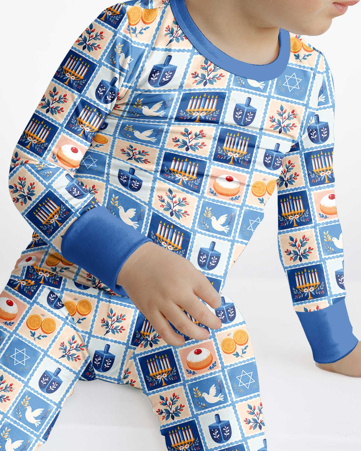 Jewish Holiday Bamboo Two Piece Long Sleeve Pajama Set