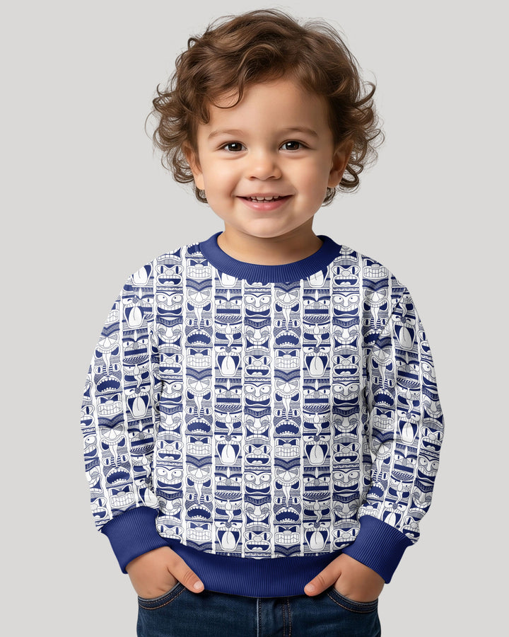 Friendly Totem Pole Figures Bamboo Crewneck Sweatshirt