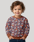 Bat Pumpkin Floral Halloween Bamboo Crewneck Sweatshirt
