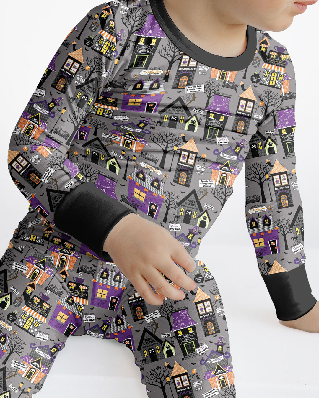 Halloween Hometown Bamboo Two Piece Long Sleeve Pajama Set