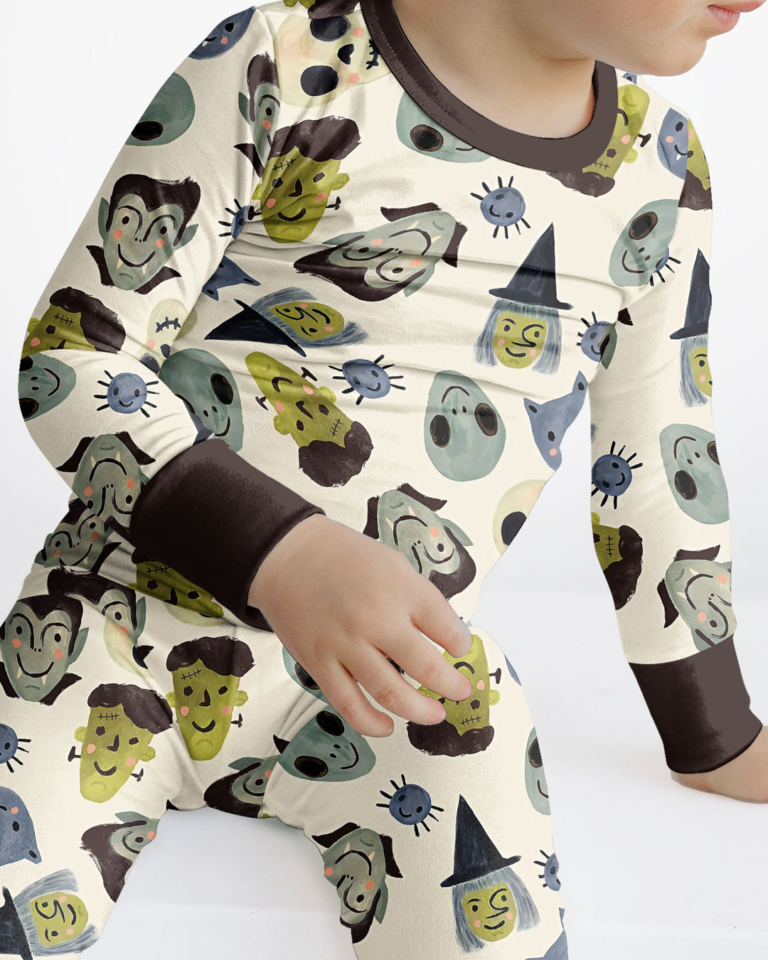 Halloween Face Bamboo Two Piece Long Sleeve Pyjamas Set