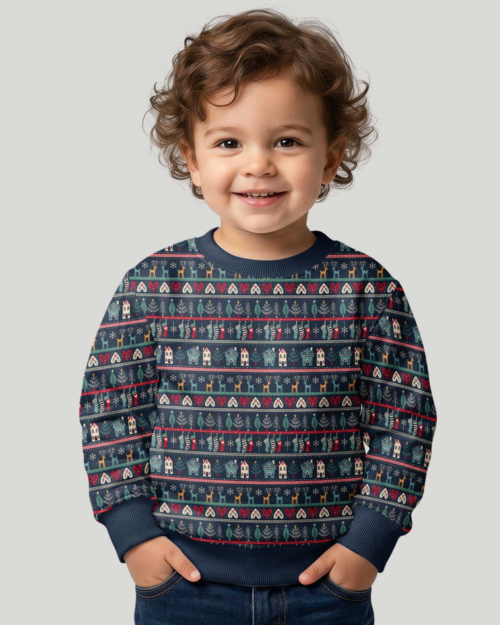 Vintage Nordic Christmas Bamboo Crewneck Sweatshirt