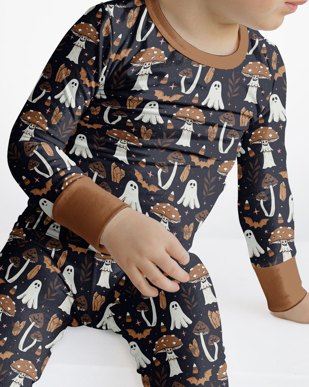Retro Halloween Whimsy Bamboo Two Piece Long Sleeve Pajama Set