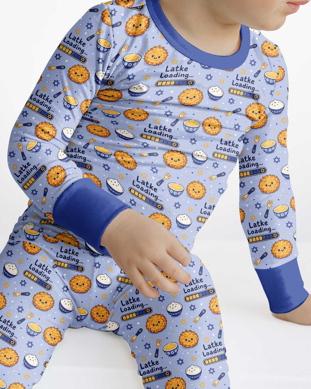 Latke For Hanukkah Bamboo Two Piece Long Sleeve Pajama Set