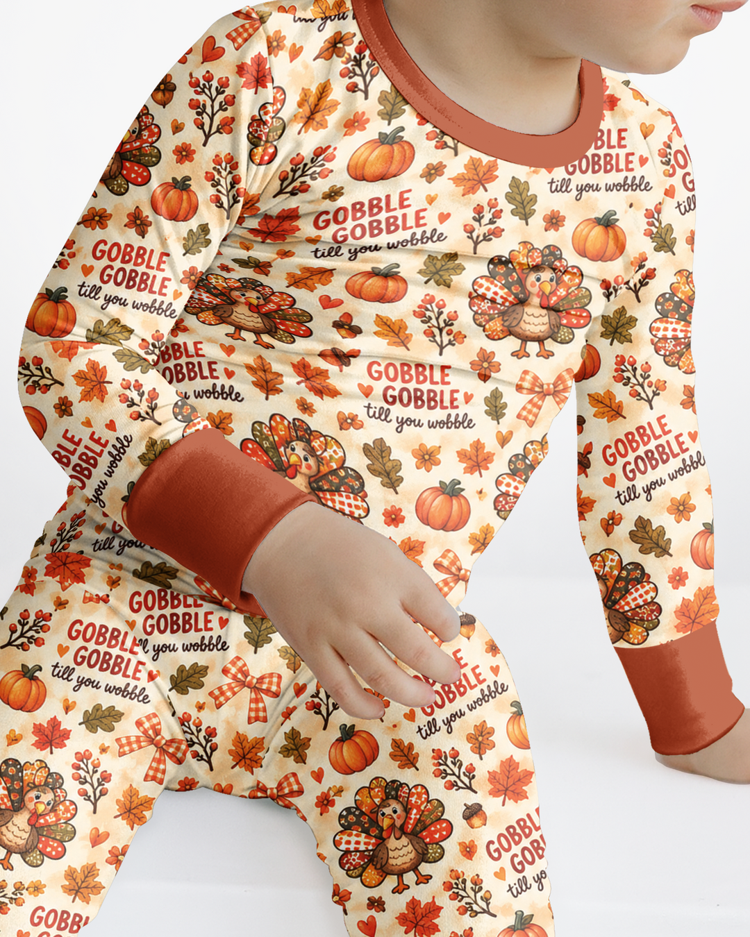 Gobble Gobble Till You Wobble Bamboo Two Piece Long Sleeve Pajama Set