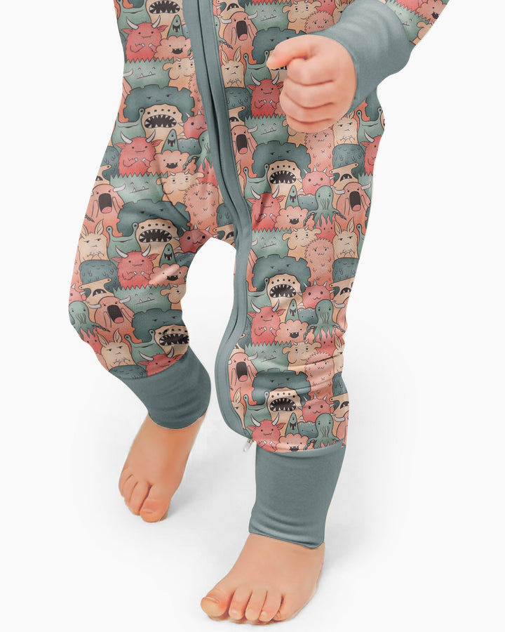 Cute Monster Crowd Bamboo Convertible Zippy
