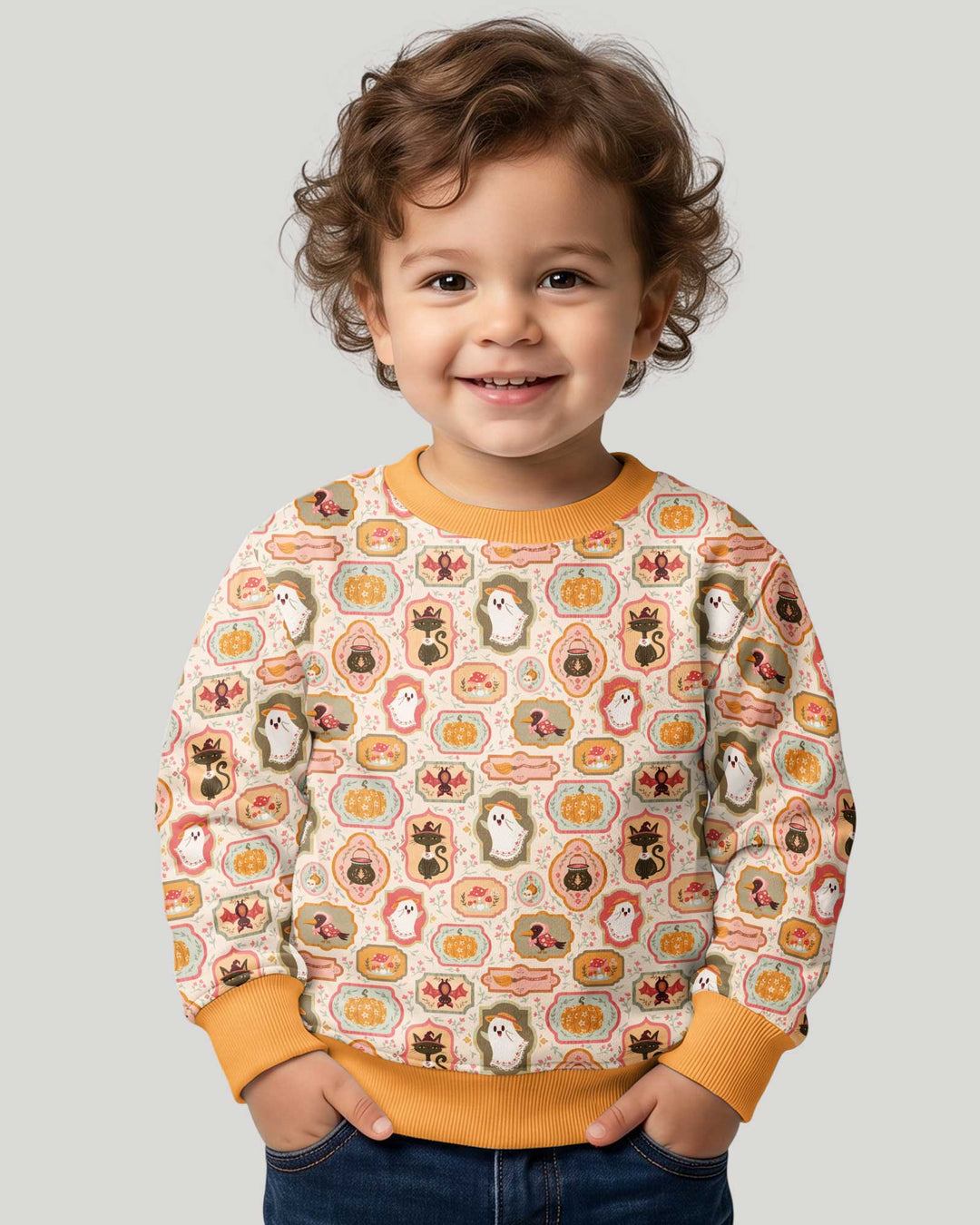 Cute Vintage Magical Cottage Style Halloween Bamboo Crewneck Sweatshirt