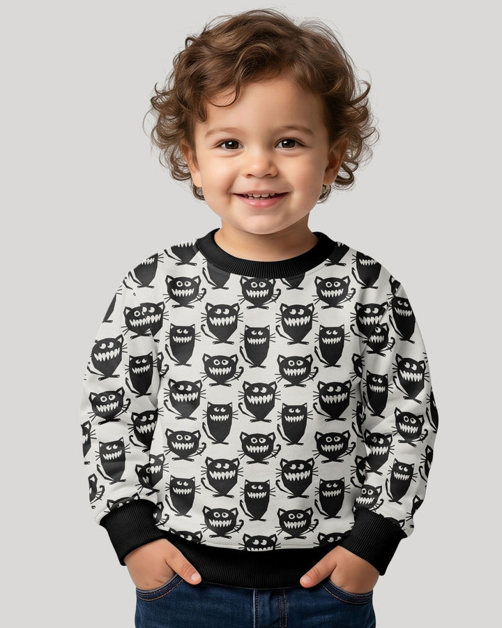 Halloween Monster Cats Bamboo Crewneck Sweatshirt