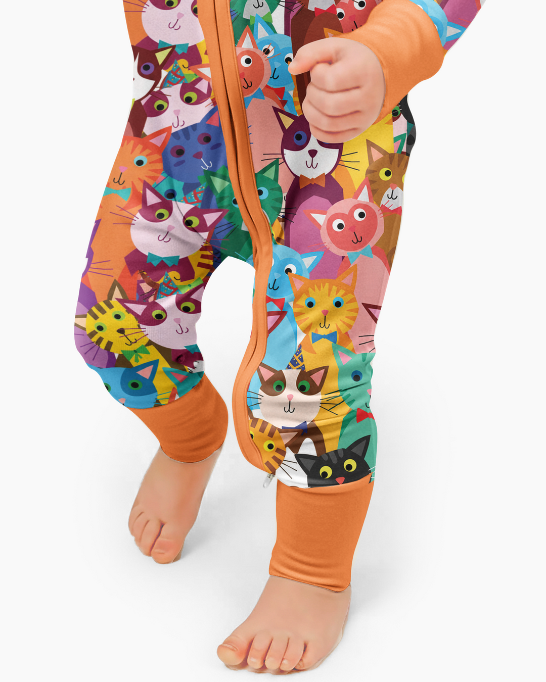 Colorful Cat Pattern Bamboo Convertible Zippy