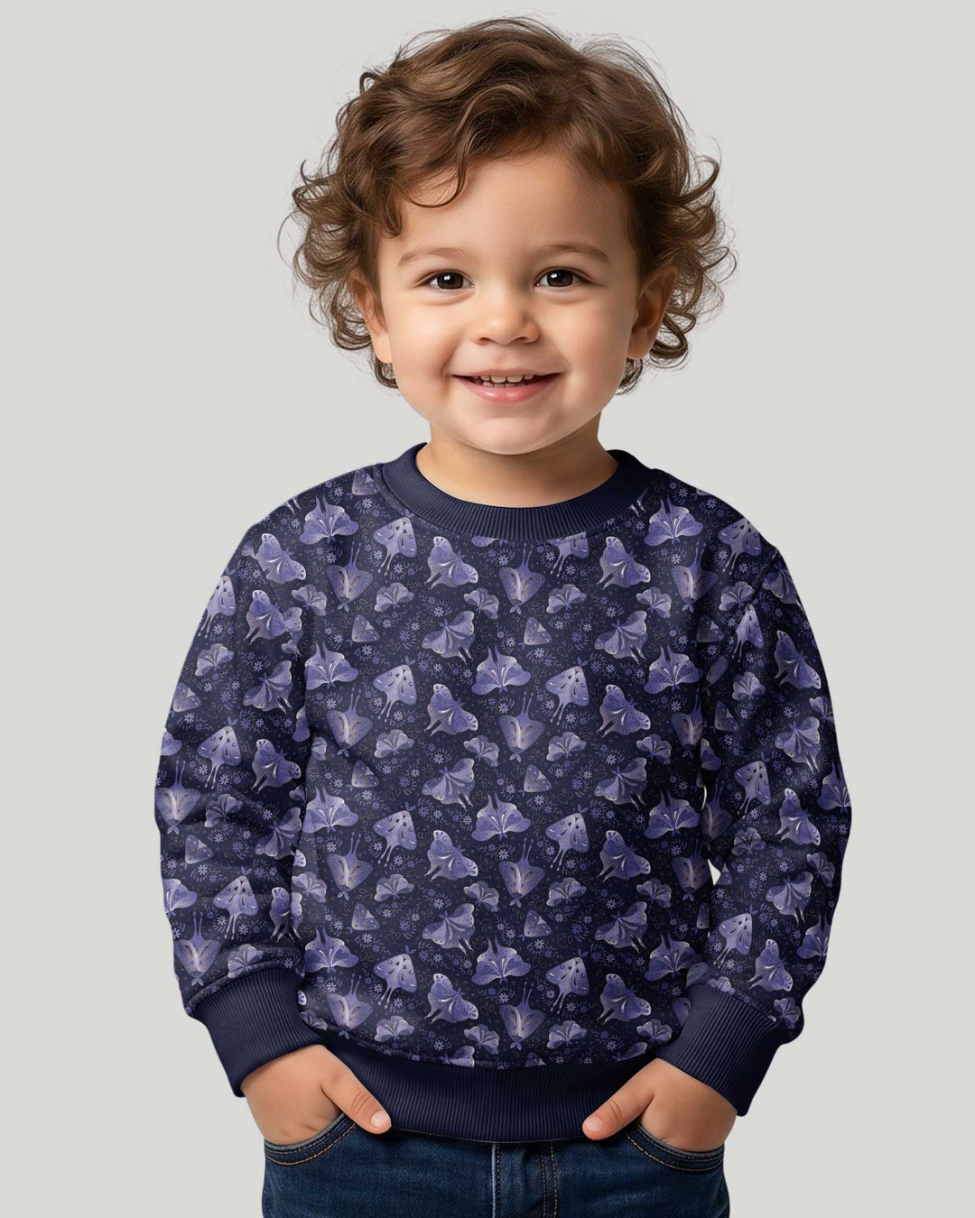 Very Peri Moths Bamboo Crewneck Sweatshirt