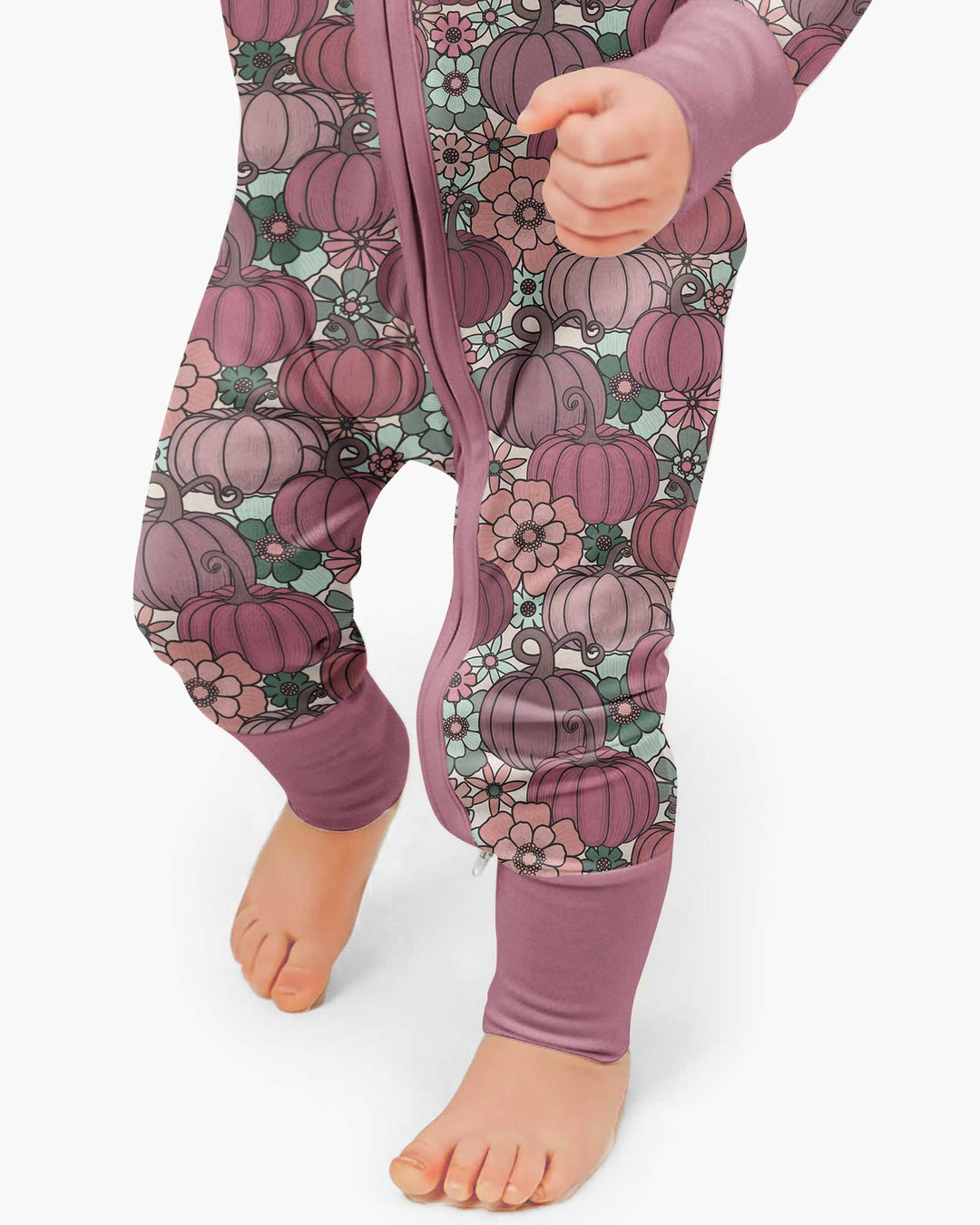 Retro Floral Pumpkin Patch Bamboo Convertible Zippy