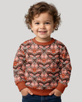 Spooky Owl Pumpkin Folk Floral Halloween Bamboo Crewneck Sweatshirt