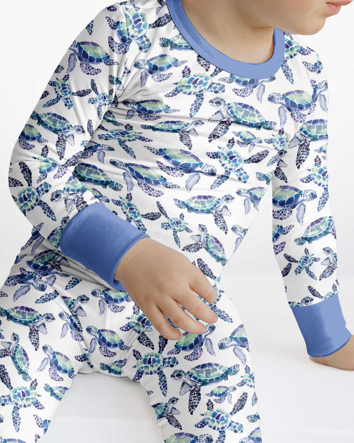 Sea Turtle Dream Bamboo Two Piece Long Sleeve Pajama Set