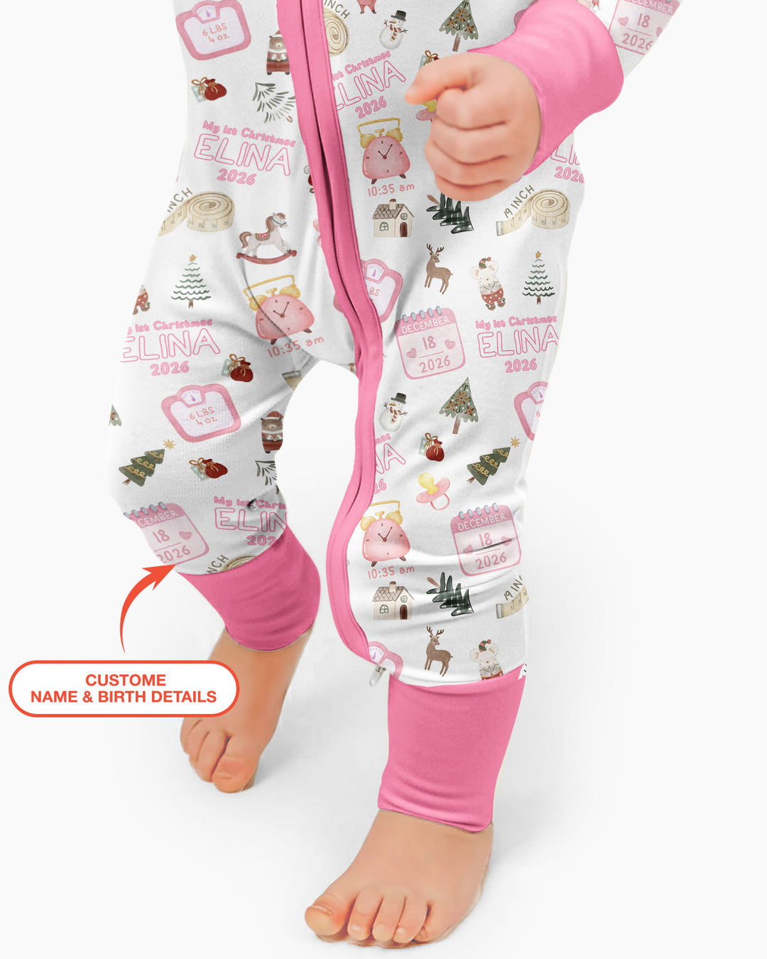 Personalized Baby's First Christmas Bamboo Convertible Zippy