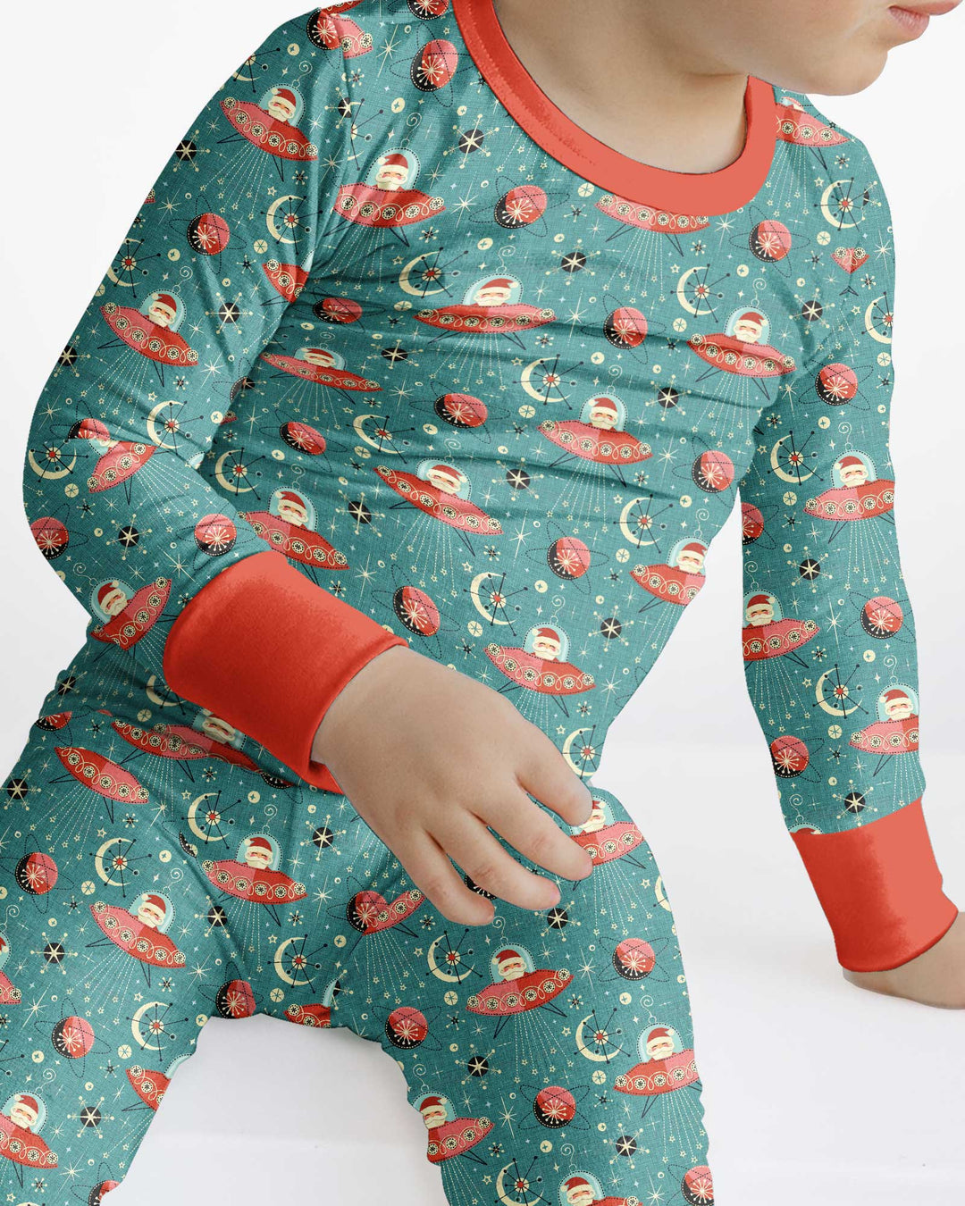 Atomic Santas in Space Bamboo Two Piece Long Sleeve Pajama Set