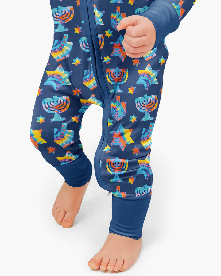 Hanukkah Tie Dye Matching Family Bamboo Convertible Zippy