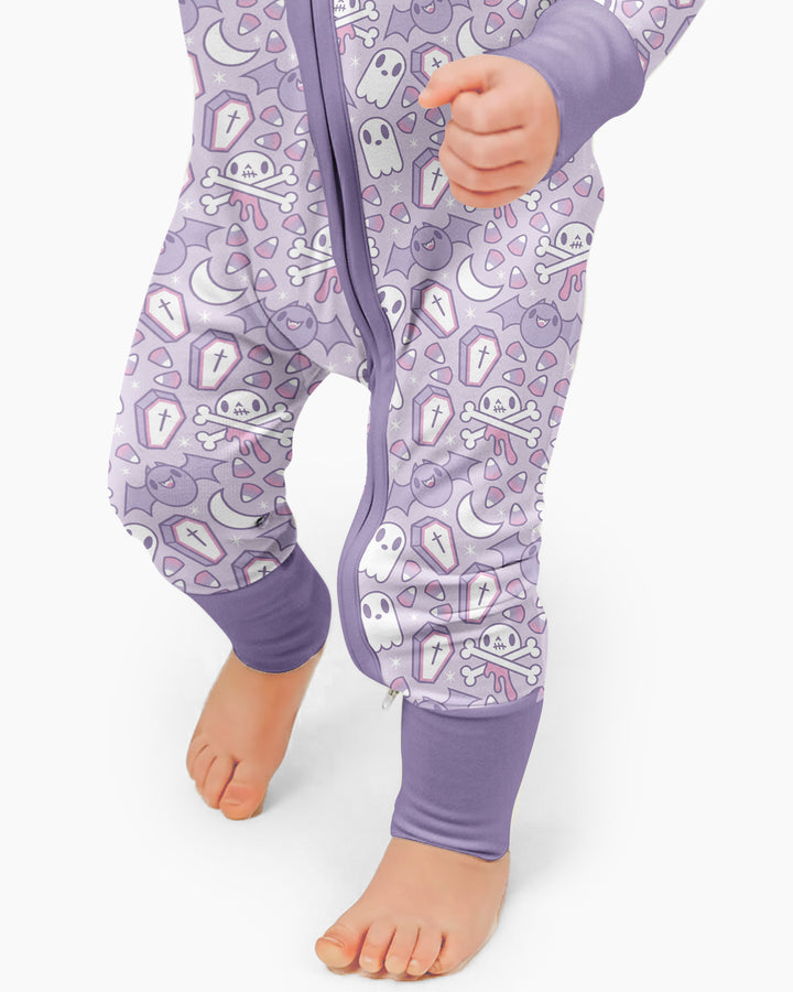 Cute Ghost Halloween Pastel Purple Spooky Bamboo Convertible Zippy