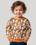 Retro Ghost Mushroom Floral Halloween Bamboo Crewneck Sweatshirt