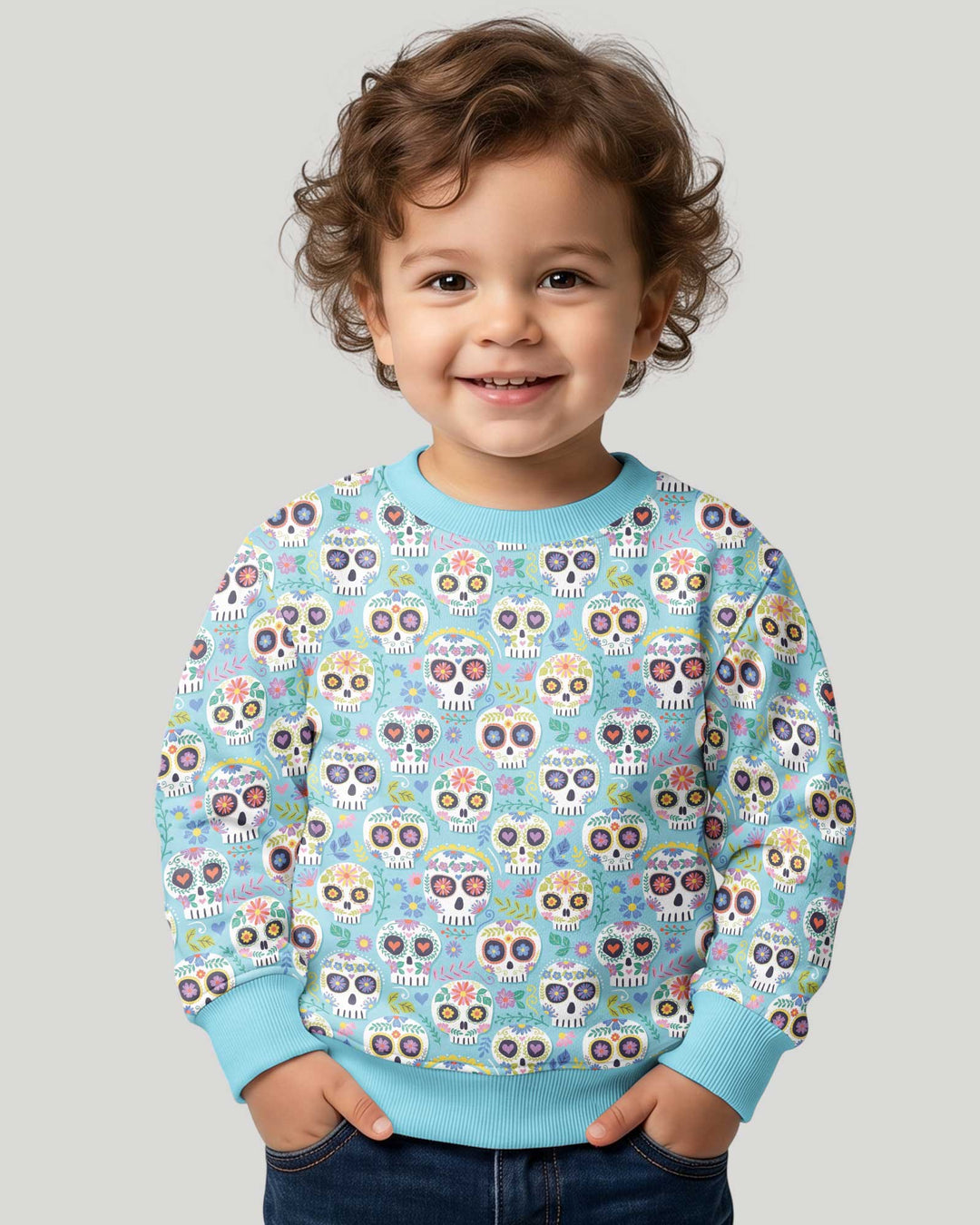 Floral Skull Bamboo Crewneck Sweatshirt