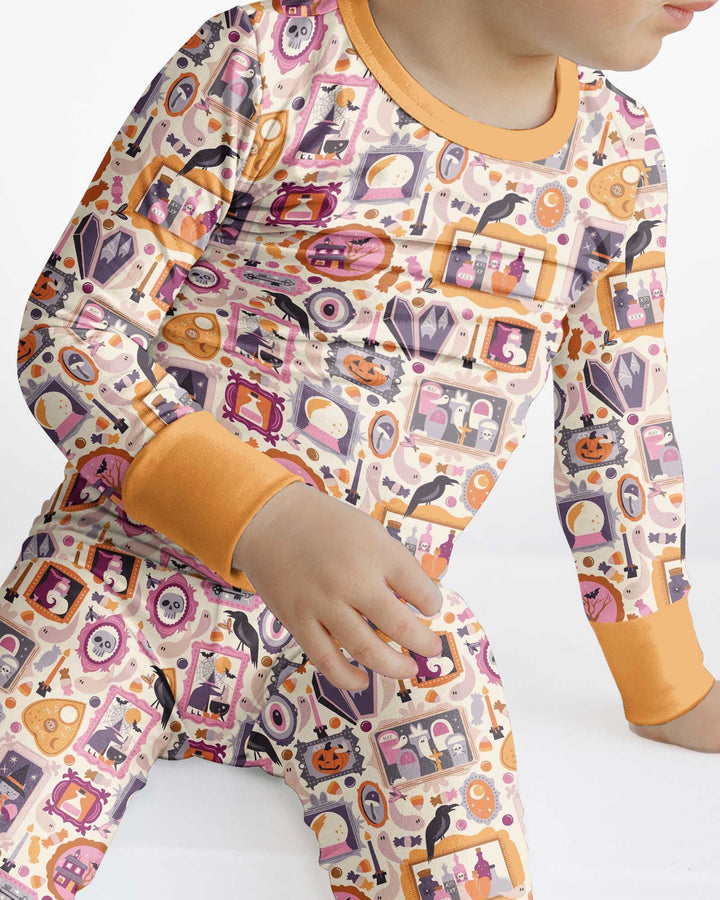 Spooky Portraits Bamboo Two Piece Long Sleeve Pajama Set
