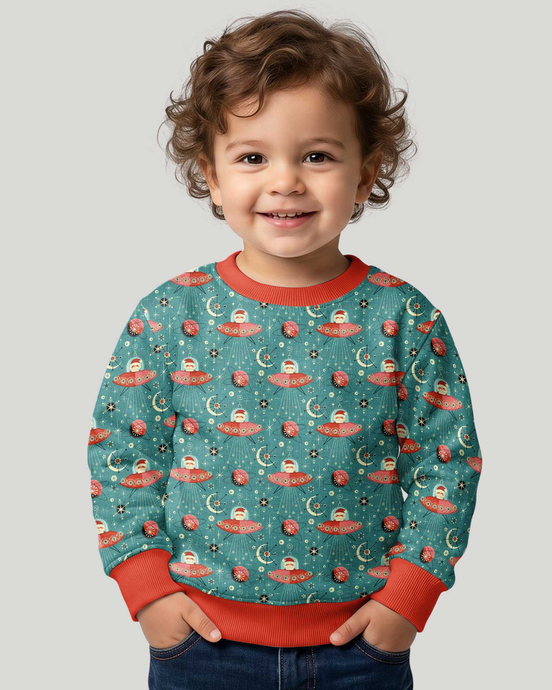 Atomic Santas in Space Bamboo Crewneck Sweatshirt