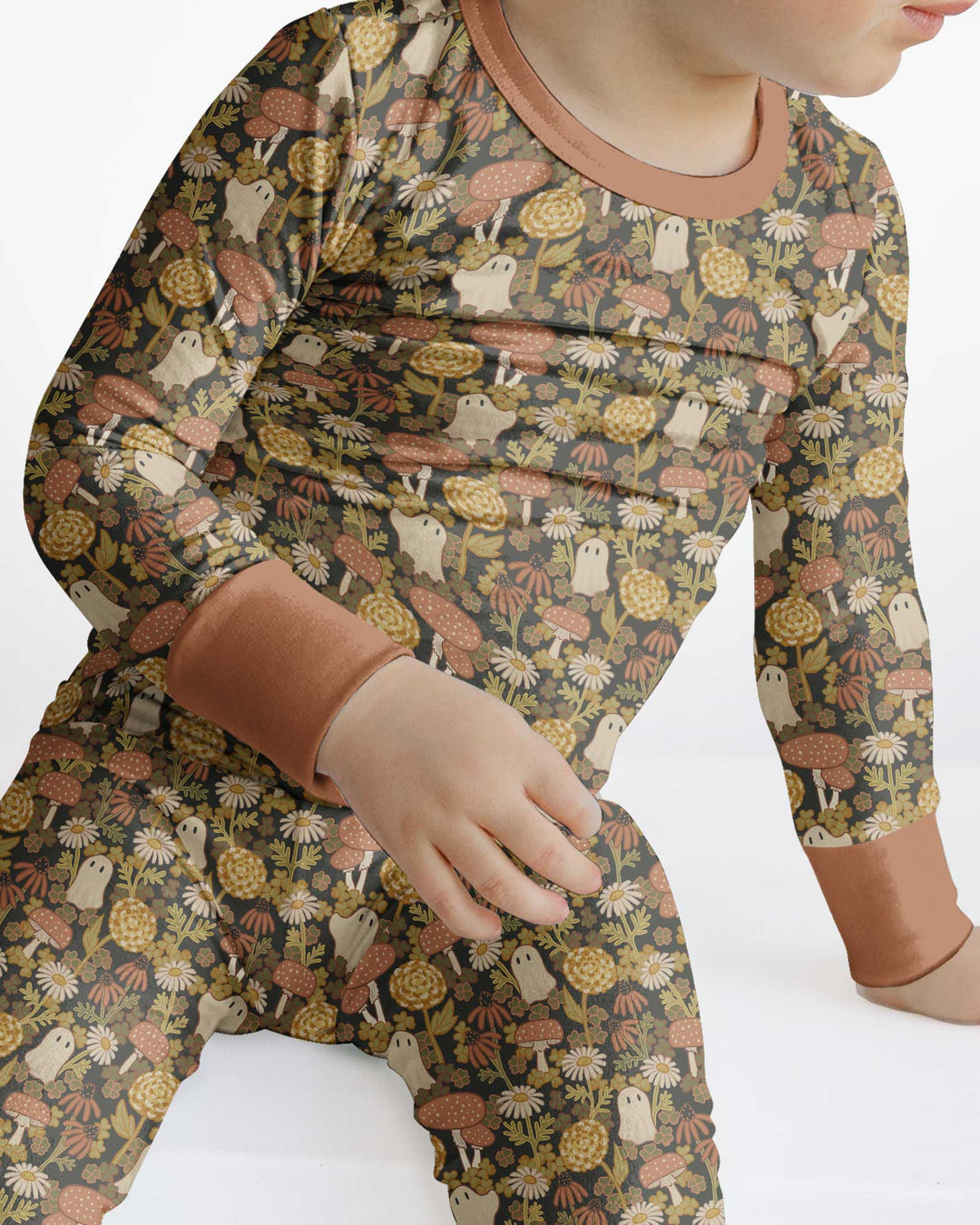 Ghost Garden Dark Autumn Bamboo Two Piece Long Sleeve Pajama Set