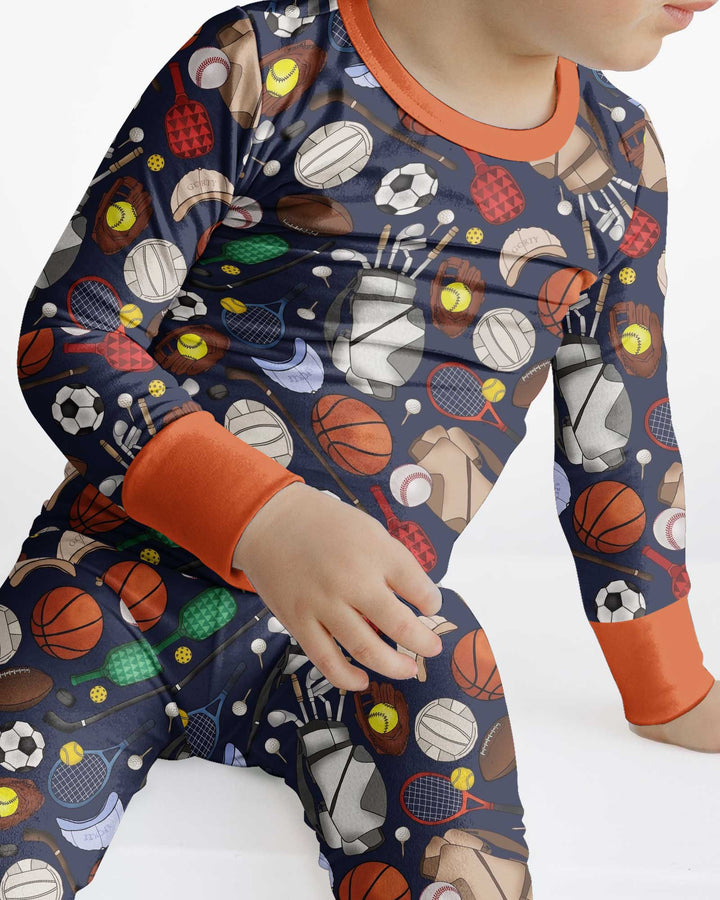 Sports Equipment Bamboo Two Piece Long Sleeve Pajama Set