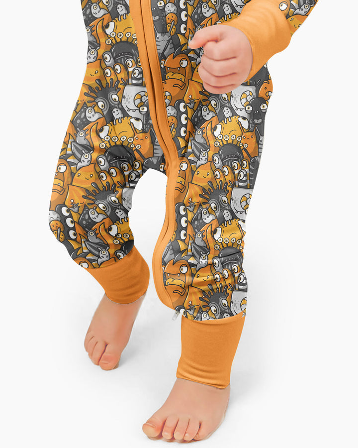 Colorful Doodle Monster Friends Bamboo Convertible Zippy