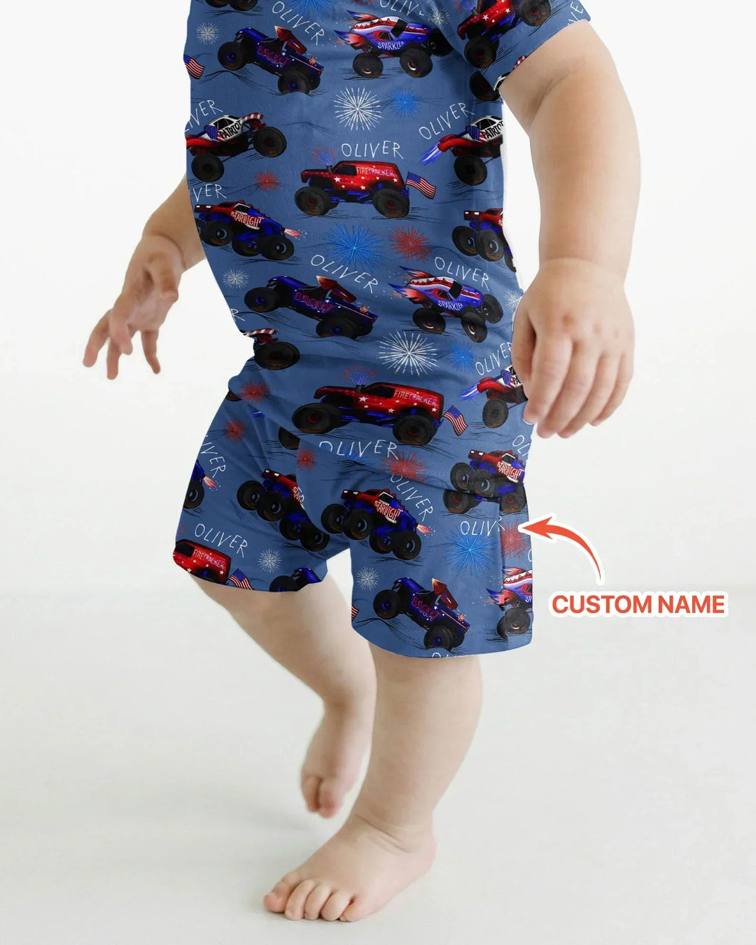 All American Thunder Custom Name Bamboo Two Piece Short Sleeve Shorts Pajama Set