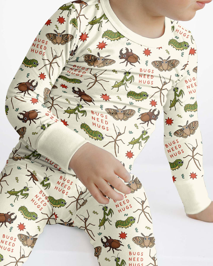 Cute Insect Friends Bamboo Two Piece Long Sleeve Pajama Set