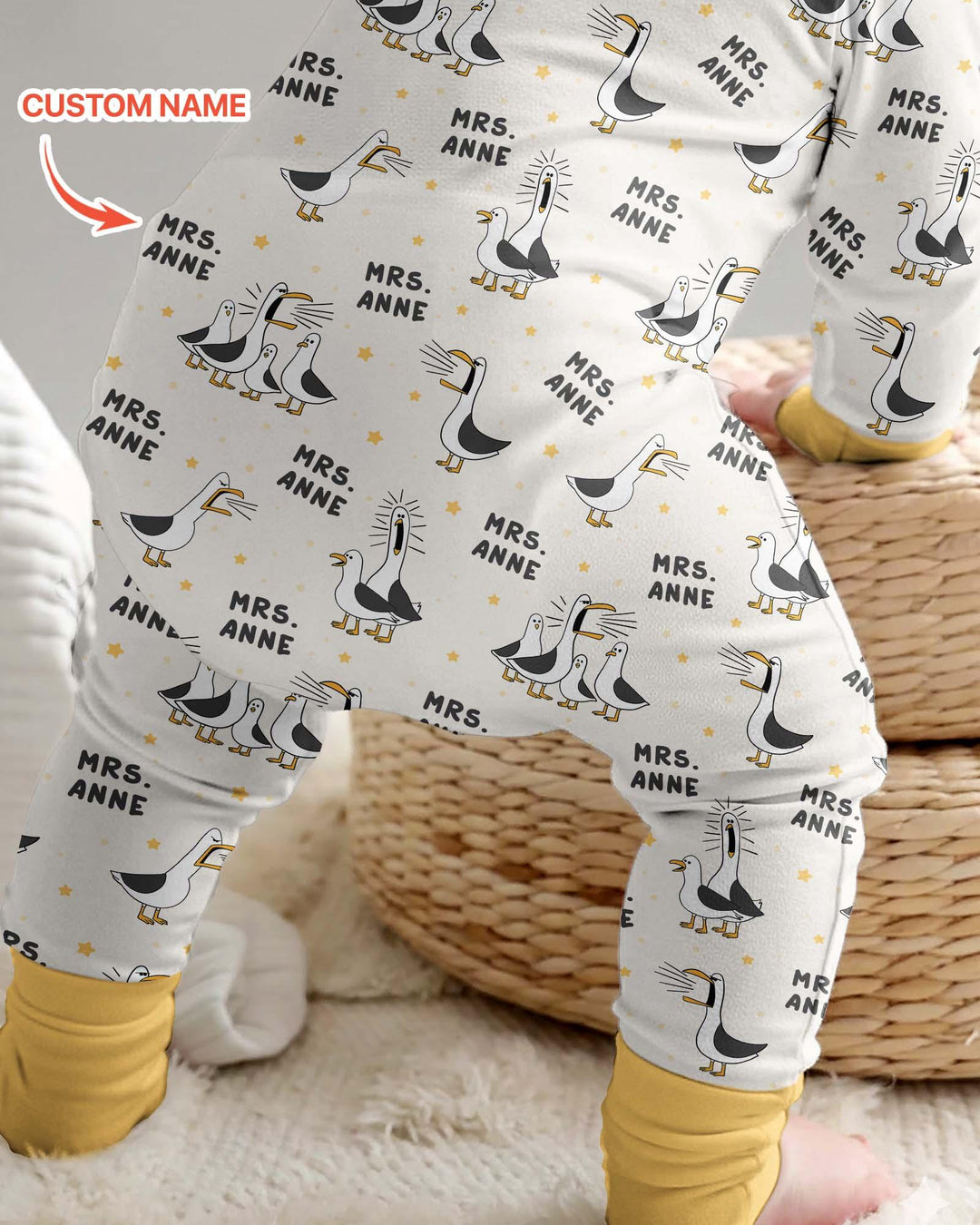 Custom Funny Seagulls Teacher Bamboo Convertible Zippy