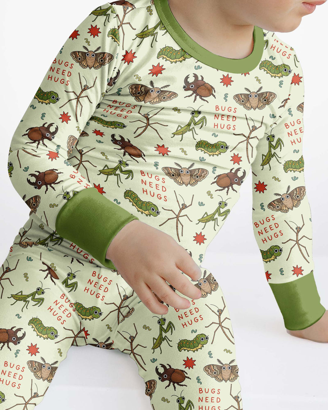 Cute Insect Friends Bamboo Two Piece Long Sleeve Pajama Set