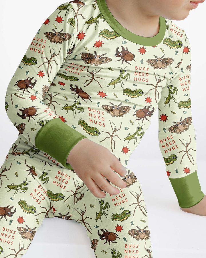 Cute Insect Friends Bamboo Two Piece Long Sleeve Pajama Set