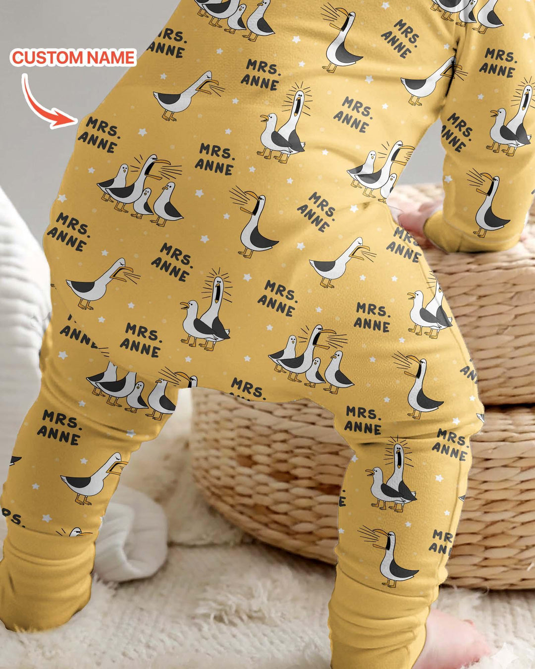 Custom Funny Seagulls Teacher Bamboo Convertible Zippy