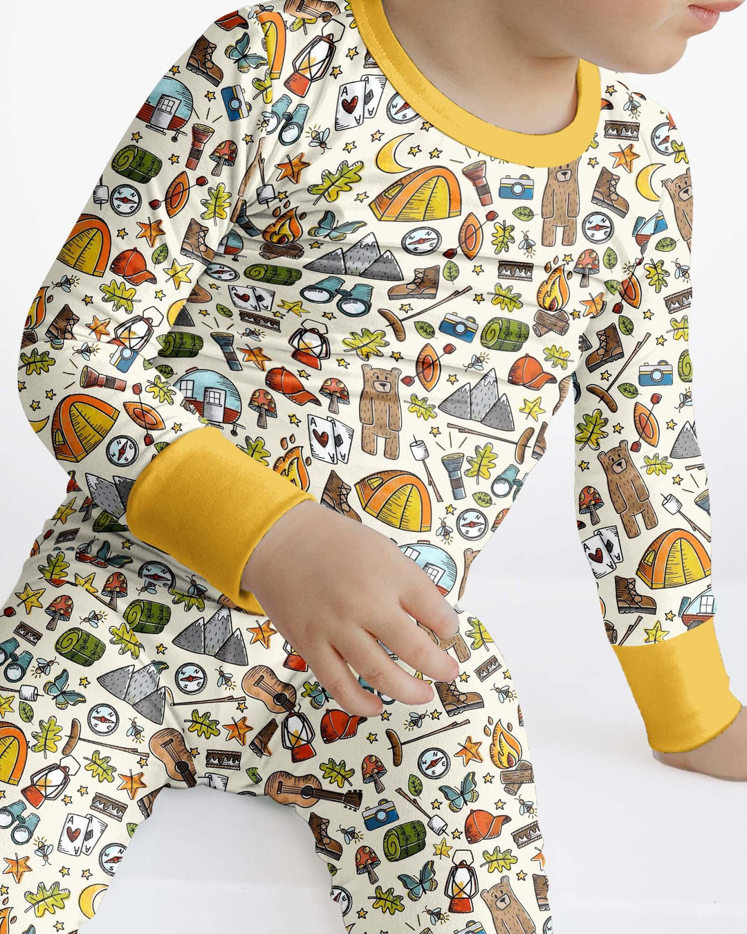 Funny Camper Family Matching Bamboo Two Piece Long Sleeve Pajama Set