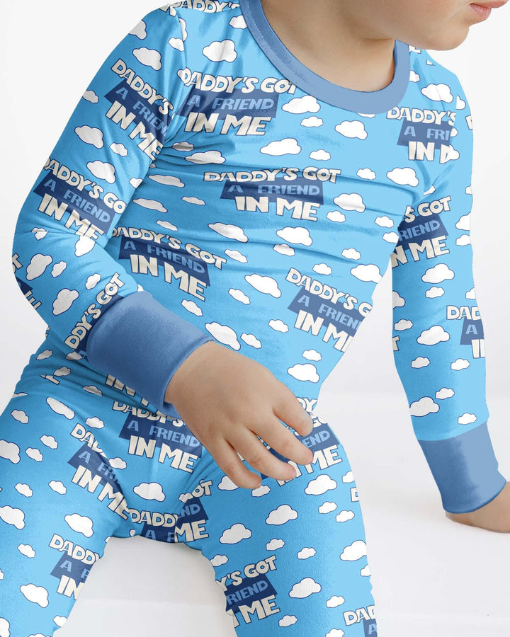 Daddy's Got A Friend In Me Bamboo Two Piece Long Sleeve Pajama Set