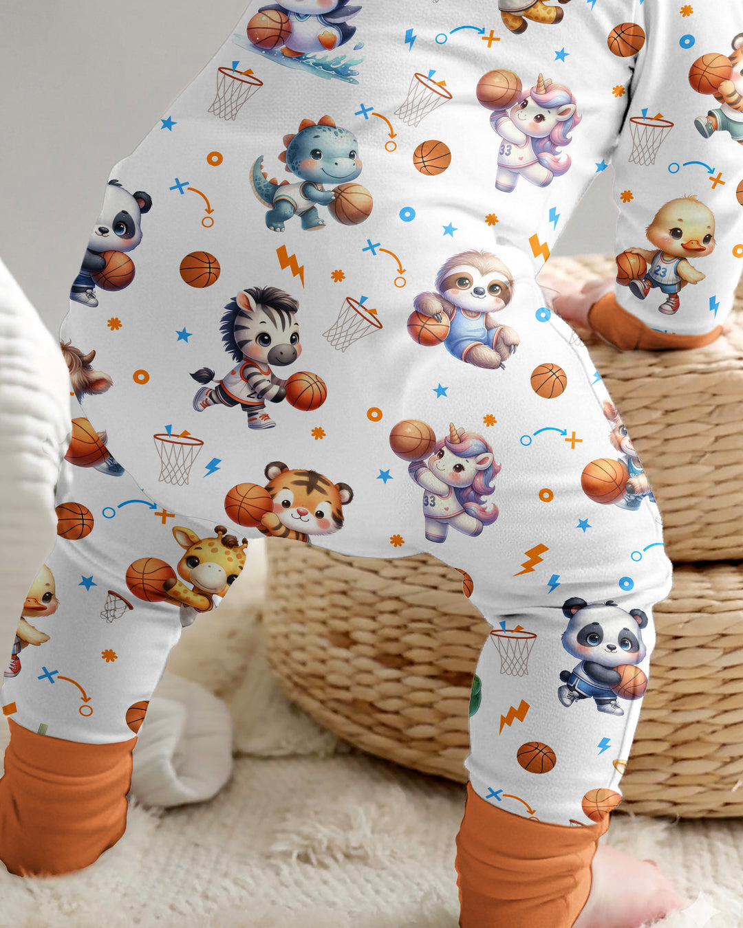 Cartoon Basketball Animals Bamboo Convertible Zippy