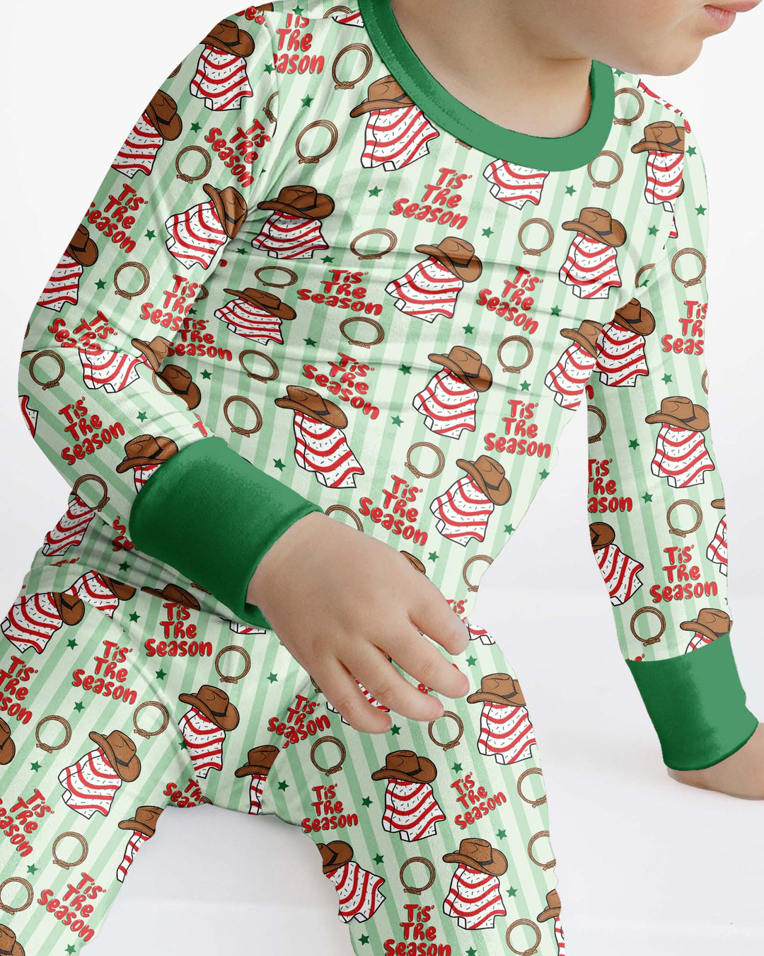 Western Christmas Tis the Season Bamboo Two Piece Long Sleeve Pajama Set